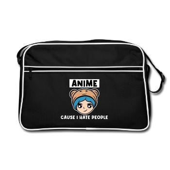 Pop Culture Manga Anime Déclaration Nerdy Geek Japon - Sac Retro - noir/blanc - Devant