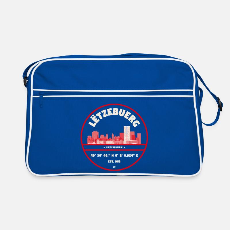 Luxembourg skyline emblem with coordinates Retro Bag