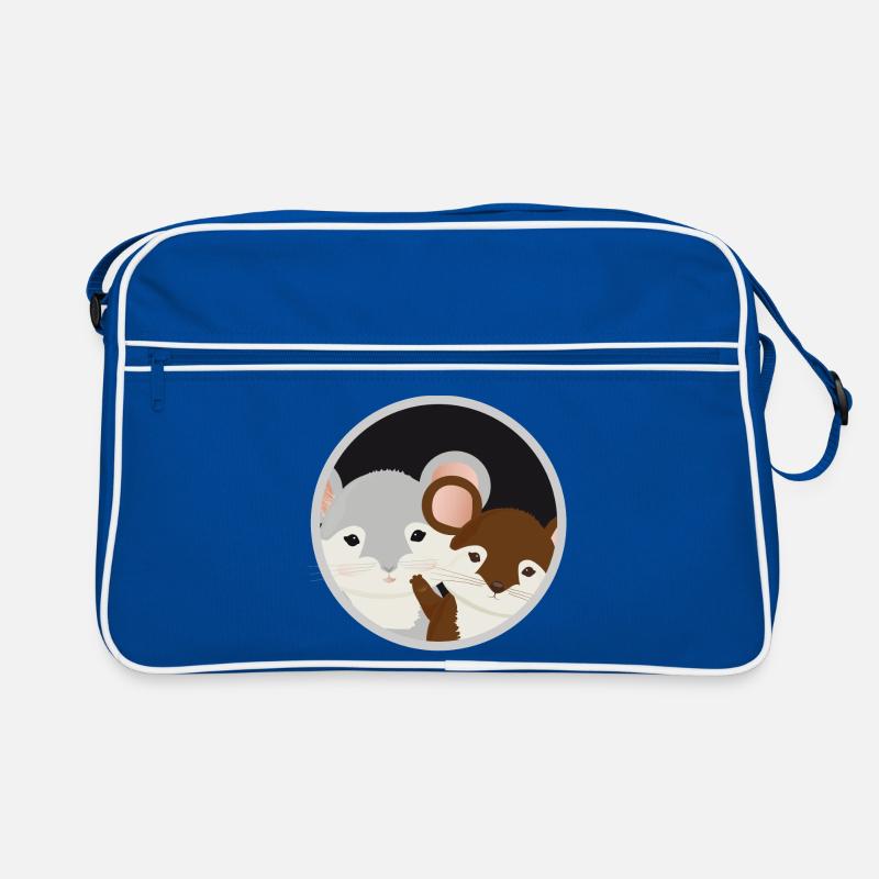 Deux souris mignonnes ensemble dans le trou de la souris Sac Retro