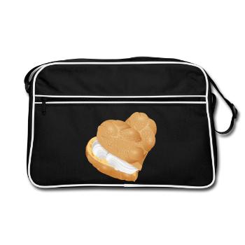 Crème fourrée crème puff coeur - Sac Retro - noir/blanc - Devant