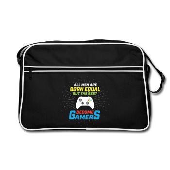 Nés égaux, meilleurs deviennent gamers - Sac Retro - noir/blanc - Devant