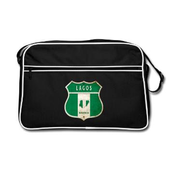 Lagos Nigeria Drapeau de conception d'armoiries - Sac Retro - noir/blanc - Devant