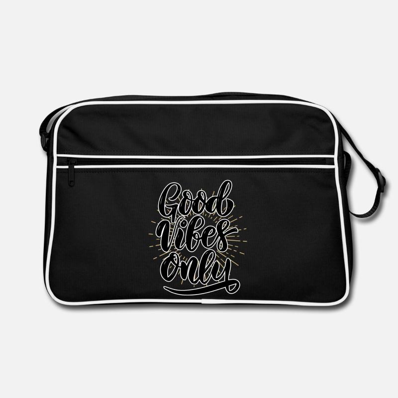 Good-vibes-only - Retro Tasche - Schwarz/Weiß