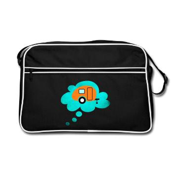 Caravane Nuage de pensée Bubble Camping Caravane rétro - Sac Retro - noir/blanc - Devant