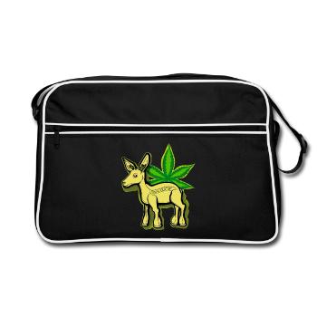 Cannabiche 05 avec typo - Sac Retro - noir/blanc - Devant