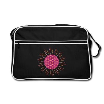 Sun mandala pink - Retro Bag - black/white - Front
