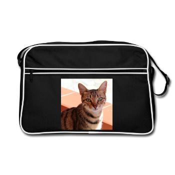 Cat Kitten Poster Square Cat Poster - Retro Bag - black/white - Front