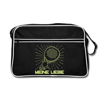 Tournoi de raquette de joueur Padel Sport - Sac Retro - noir/blanc - Devant