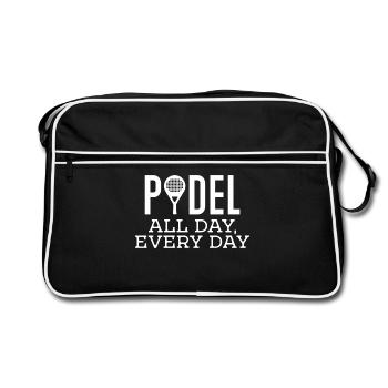Padel Player Statement Racket Sport Tournament - Retro Bag - black/white - Front