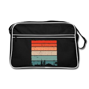 T-shirt dégradé Sunset Skyline - Sac Retro - noir/blanc - Devant