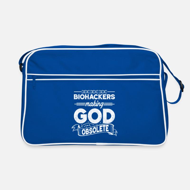 Biohacker Making God Obsolete Retro Bag
