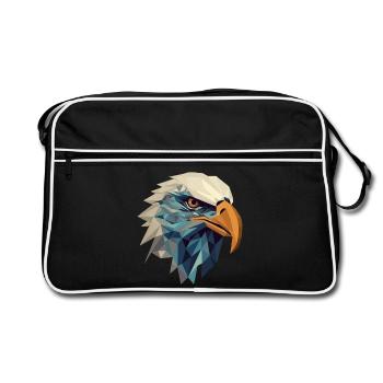 Stylized, geometric eagle - Retro Bag - black/white - Front