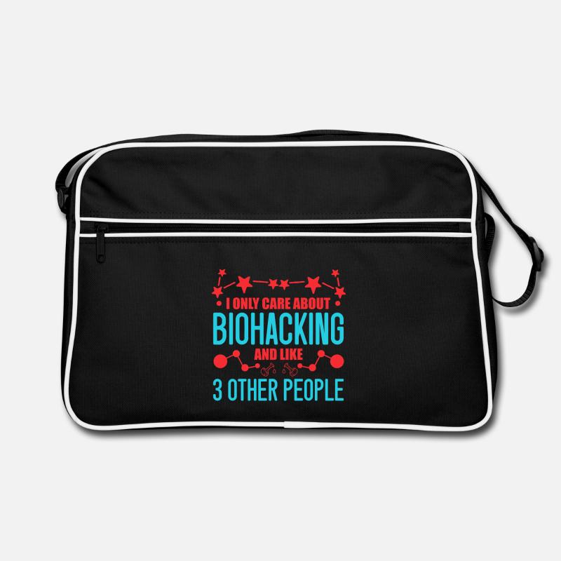 Lustiges Biohacking Design Retro Tasche