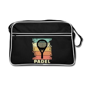 Tennis Sport Padel Saying Padel Game Racket - Retro Bag - black/white - Front