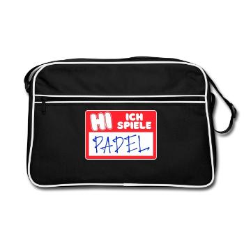 Spieler Statement Padel Sport Trainer Padelspiel - Retro Tasche - Schwarz/Weiß - Vorne