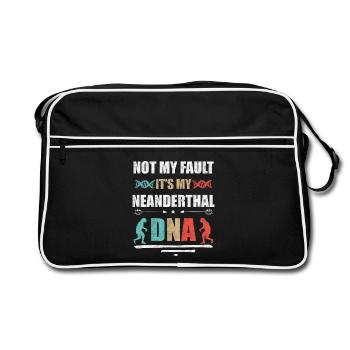 It's not my fault. Is my Neanderthal DNA - Retro Bag - black/white - Front