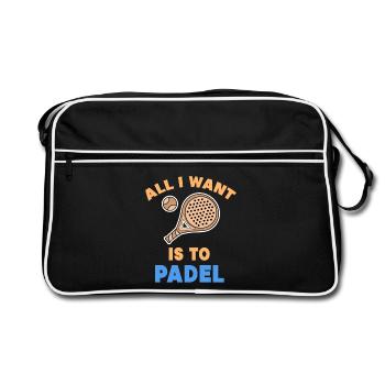 Padel Statement Padel Game Players Rackets Balls - Retro Bag - black/white - Front