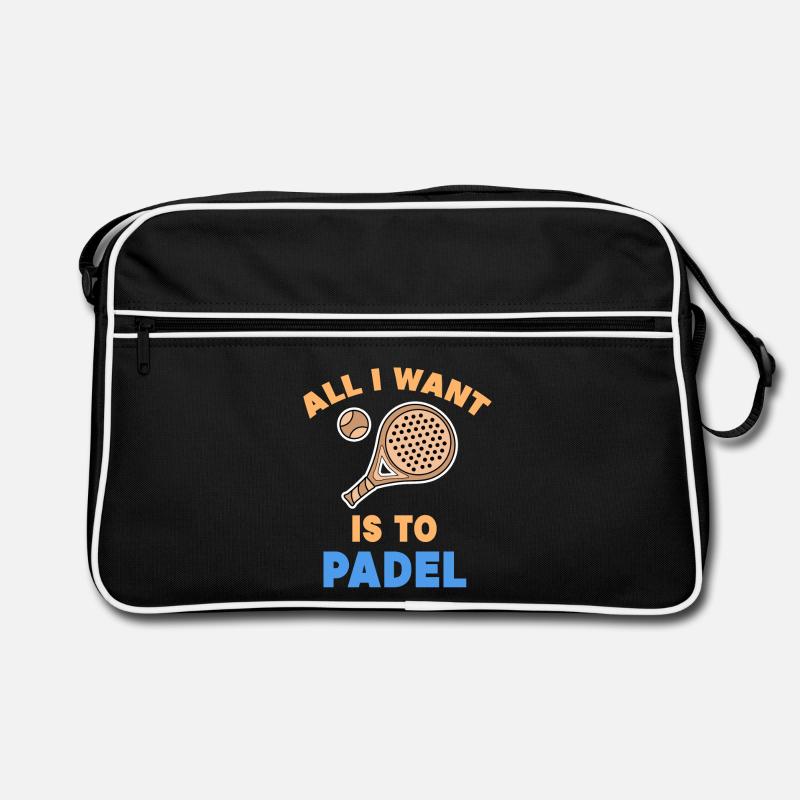 Déclaration de padel Joueurs de jeux de padel Raquettes Balles Sac Retro