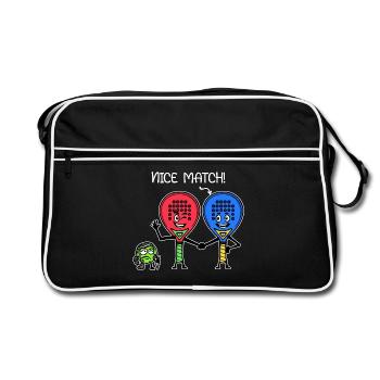 Padelteam Padel Spieler Ball Statement Racket - Retro Tasche - Schwarz/Weiß - Vorne