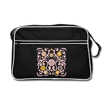 Fête des fleurs L Rose et Jaune - Sac Retro - noir/blanc - Devant