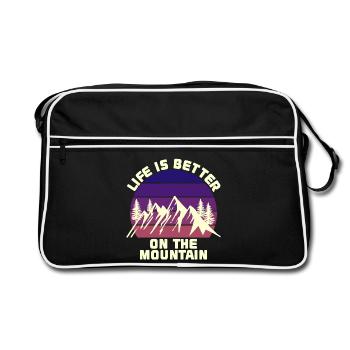 Hiking Peaks Mountains Nature Lovers Statement - Retro Bag - black/white - Front