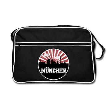 Match à domicile de Munich Skyline - Sac Retro - noir/blanc - Devant