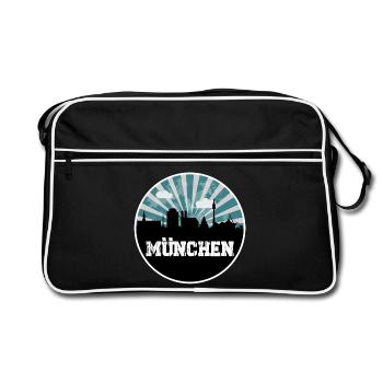 L’heure bleue de Munich Skyline - Sac Retro - noir/blanc - Devant