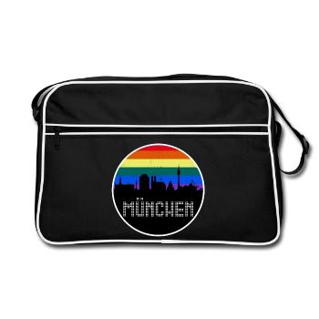 L’arc-en-ciel de Munich Skyline - Sac Retro - noir/blanc - Devant