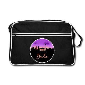 Berlin Fine Skyline - Retro Bag - black/white - Front