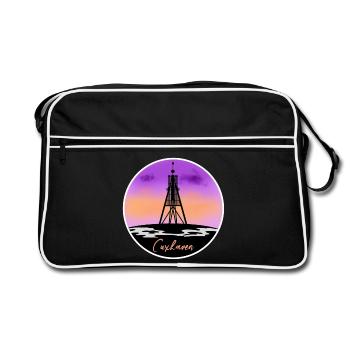 Cuxhaven Fine Skyline - Retro Tasche - Schwarz/Weiß - Vorne