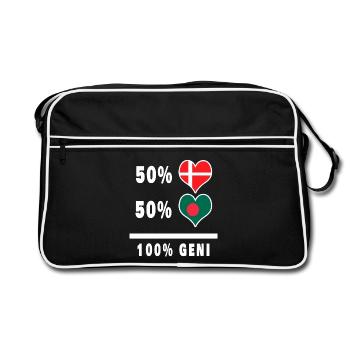 Bangladesh and Denmark 100% genius flag - Retro Bag - black/white - Front