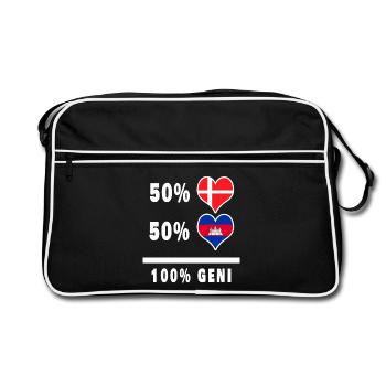 Cambodge et Danemark 100% drapeau de génie - Sac Retro - noir/blanc - Devant