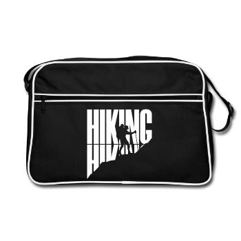 Hike Saying Hiking Mountain hike Mountain peaks - Retro Bag - black/white - Front