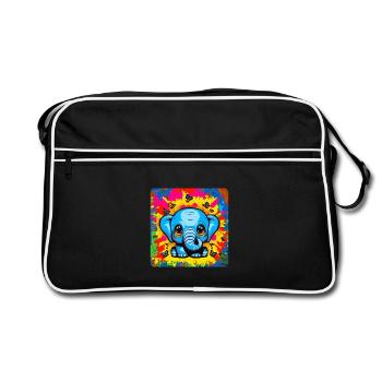 Power of an Elephant, Love of a Baby - Retro Bag - black/white - Front