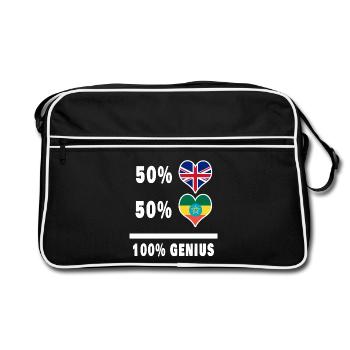 Ethiopia and Great Britain 100% Genius Flag - Retro Bag - black/white - Front