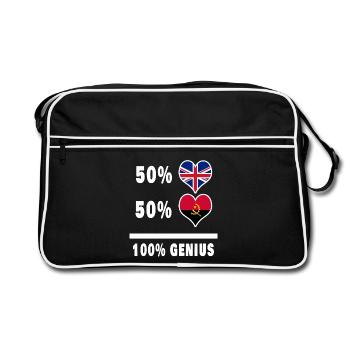 Angola et Grande-Bretagne 100% Genius Flag - Sac Retro - noir/blanc - Devant