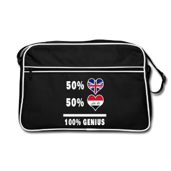 Irak et Grande-Bretagne 100% Genius Flag - Sac Retro - noir/blanc - Devant