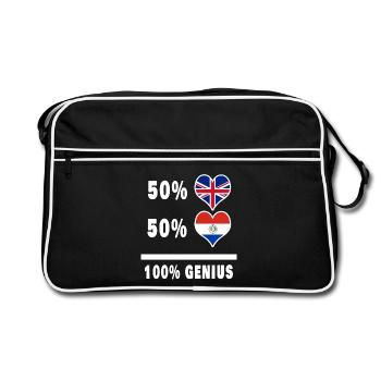 Drapeau 100% Génie du Paraguay et de la Grande-Bretagne - Sac Retro - noir/blanc - Devant