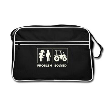 Traktor Statement Nutzfahrzeug Fahrzeug Ackerbau - Retro Tasche - Schwarz/Weiß - Vorne