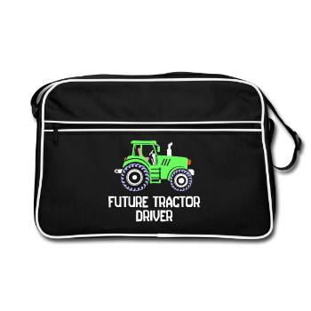 Déclaration relative aux véhicules utilitaires Tracteur vie-campagne Agriculteur - Sac Retro - noir/blanc - Devant