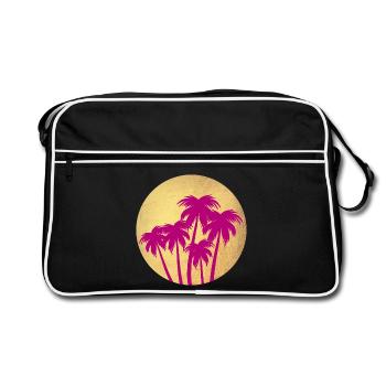 Circle Gold Palm Pink Holiday Deluxe South Seas Luxury - Retro Bag - black/white - Front