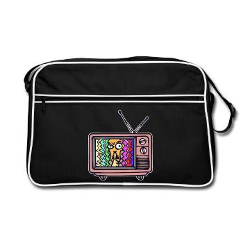 TV Night Streaming Theater Movies Television - Retro Bag - black/white - Front