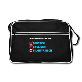 Film Schauen Movies Streaming Theater Statement - Retro Tasche - Schwarz/Weiß - Vorne