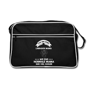 Ich bin ein Labrador Mama - Retro Tasche - Schwarz/Weiß - Vorne