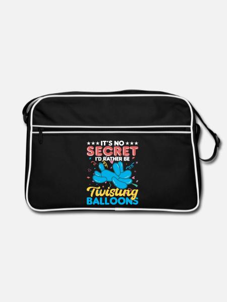 Balloon Twisting Design - Retro Bag - black/white - Front