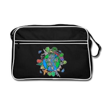 Umwelt Mutter Erde Umweltschutz Baum Naturschutz - Retro Tasche - Schwarz/Weiß - Vorne
