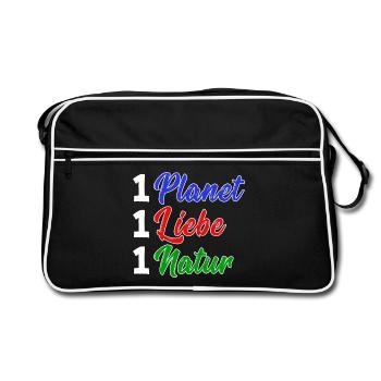 Natur Erde Umwelt Umweltfreundlich Statement - Retro Tasche - Schwarz/Weiß - Vorne