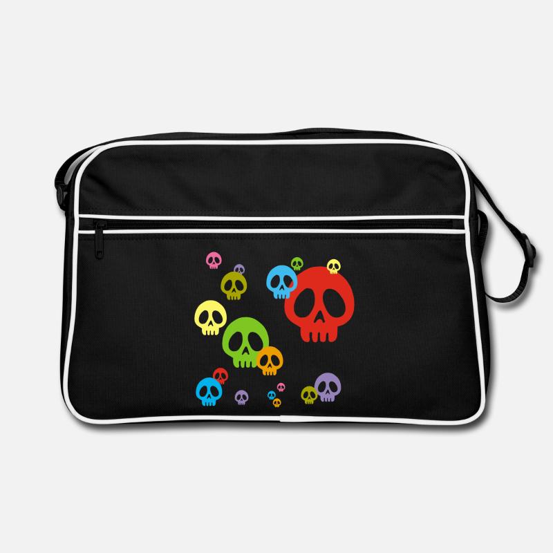 Mehrfarbiger Manga-Schädel Retro Tasche