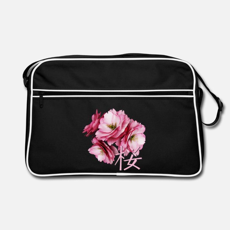 Fleur de cerisier - Sac Retro - noir/blanc