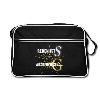T-Shirt mit Spruch/ lustiger Spruch /Geschenkidee - Retro Tasche - Schwarz/Weiß - Vorne